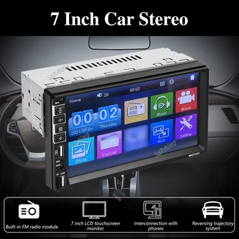 1 Din Stereo Auto de 7 Inch LCD cu Touchscreen Monitor BT MP5 Player FM Radio Auto Receptor Suport TF/USB/AUX-IN Telefon Mobil Link-ul 1Din