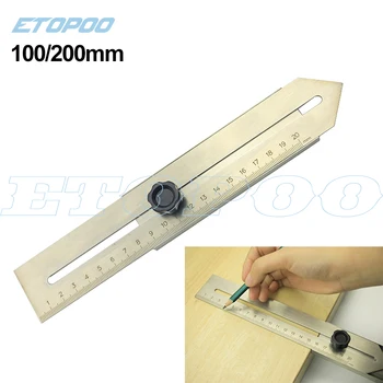 200/100 MM din oțel Inoxidabil pentru prelucrarea lemnului scrib instrument de măsurare pentru prelucrarea Lemnului scrib cu săgeată marker