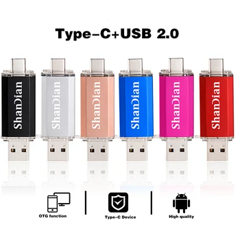 2in1 de Tip C USB Flash Drive 128GB Gratuit Logo-ul Personalizat USB 2.0 Stick de Memorie de 64GB Mini Pen Drive 32GB Impermeabil U Disc 16GB 8GB 4GB
