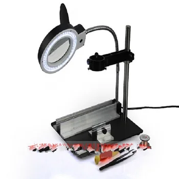 8X Lupa Stand Reglabil Gât Flexibil Suport Cu Lumina LED-uri Pentru Lipit Crafting Circuit Board, PCB Tableta de Reparare