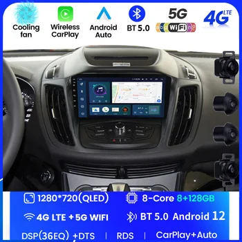 Android 12 Autoradio Stereo Auto Pentru FORD C-Max Kuga Evadare 2013 2014 - 2017 GPS Auto Multimedia Audio Video Player Carplay 4G BT