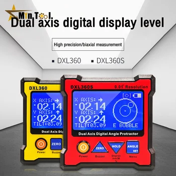 DXL360 DXL360S Dual Axis Unghi Raportor Nivel Dual-Axis Indicator de Nivel Instrument de Diagnosticare Cu 5 Partea de Bază Magnetică Meauring Instrument