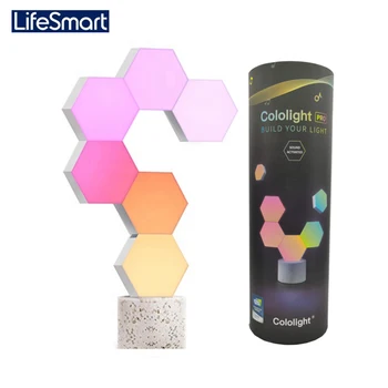 LifeSmart Cololight Pro Quantum Smart Kit de Lumina LED-uri 16 Milioane de Culori Despicare 6 Blocuri cu Bază de Piatră Funcționează cu Alexa Google