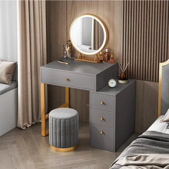 Modern din lemn pentru dormitor mobilier de Lux Lumina dulap Dulap de Depozitare Într-Un singur ins simplă măsuță de toaletă cu draw