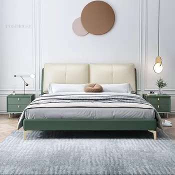Nordic Light Lux Tehnologia Pânză Cadru de Pat pentru Dormitor Mobilier Modern Minimalist 1,5 m, Pat Dublu Dormitor matrimonial Pat