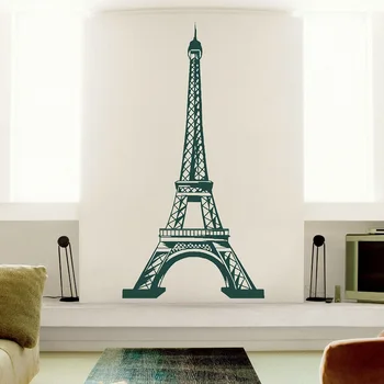 Paris Turnul punct de Reper Peisaj Siluetă de Vinil Autocolant de Perete Birou Colegiu Dormitor Living Home Decor Perete Decal CS9