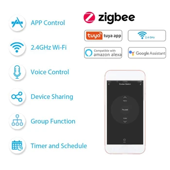 QS-Zigbee-PC03 Tu-ya ZigBee Inteligent Cortina Swtich Modul Acasă Cortina Modulul Modificare APP Alexa Google Telecomenzi de Control