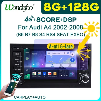Radio auto 2 DIN Android 11 stereo 8g 128g ecran Pentru Audi A4 B6 B7 S4 B6 B7 RS4 B7, SEAT Exeo 2DIN multimedia navigare audio