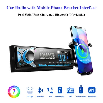 Radio auto cu MP3 Player Radio Fm Bluetooth Car Masina Audio Stereo Receptor 1 Din Player Multimedia 12V Aux SD/TF/USB