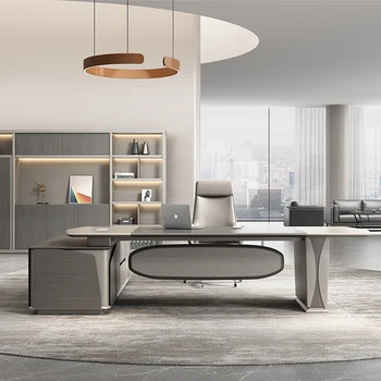 Simplu, modern, birou, lumina lux, grand platformă de clasă, stil Italian birou și scaun combinație