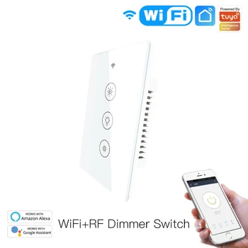 Tuya Inteligent WiFi+RF433 Lumina Dimmer Switch UE/SUA 2/3 Mod Multi-Comutator de Control de Viață Inteligent de Control de la Distanță Cu Alexa de Start Google